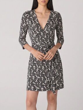 Diane von Furstenberg‎ DVF New Julian Two Silk Wrap Mini Dress Folia NWT Size 4